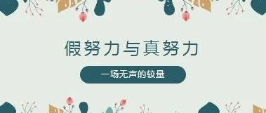 假努力与真努力：一场无声的较量