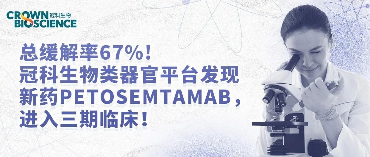 科学博文 | 总缓解率67%! 冠科生物类器官平台发现新药Petosemtamab，进入三期临床！