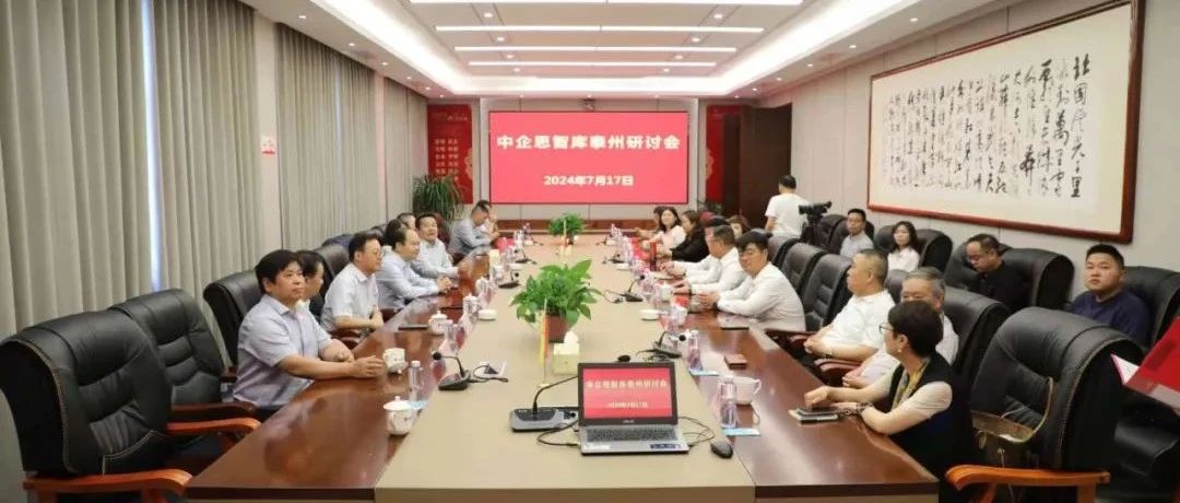 【公司要闻】王卫东董事长出席中企思智库主办的“泰州研讨会”共话经济新机遇