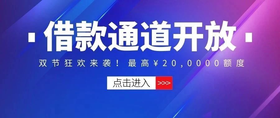 双节狂欢季！最高￥20万借款通道开启→