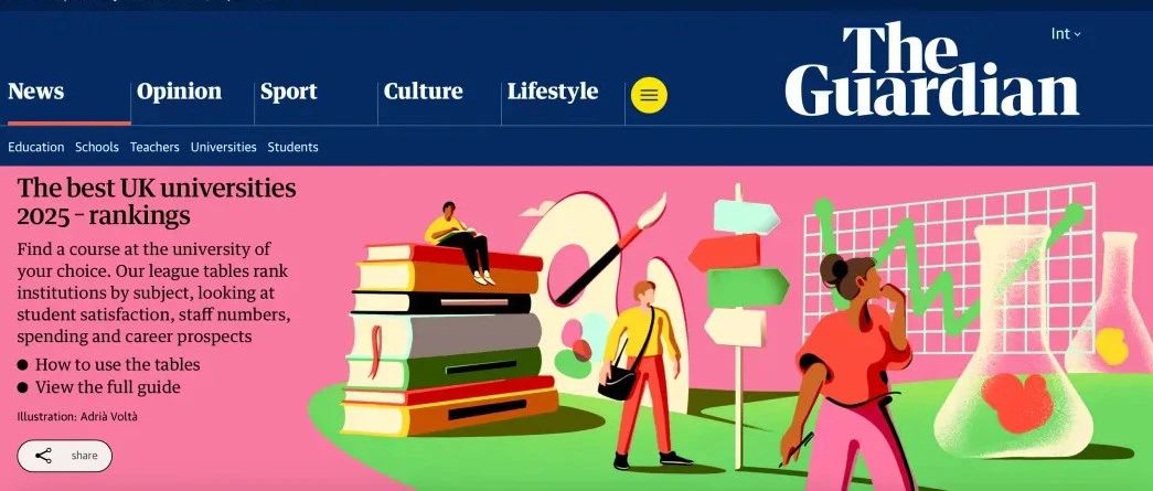 2025《卫报》英国大学排名发布!牛津重回榜首,谢大挺进前20!