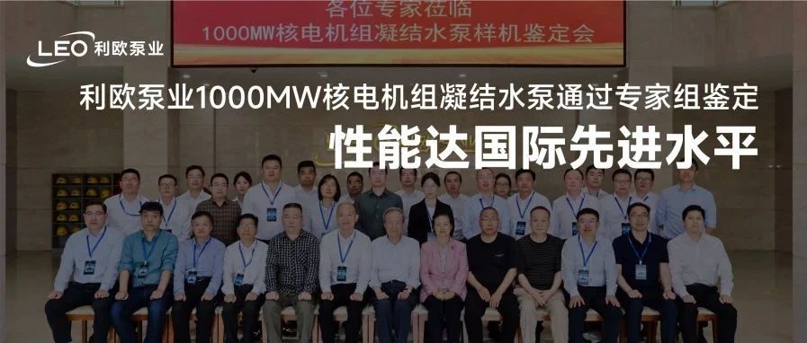 性能达国际先进水平 | 利欧泵业1000MW核电机组凝结水泵通过中通协专家组鉴定