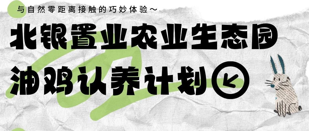 北银置业农业生态园油鸡认养活动即将上线！