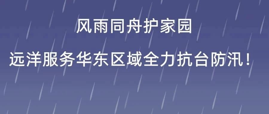 华东区域 | 风雨同舟护家园，远洋服务全力以赴抗台防汛！