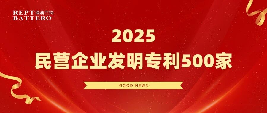 瑞浦兰钧荣登“2025民营企业发明专利500家”榜单，创新实力获权威认证