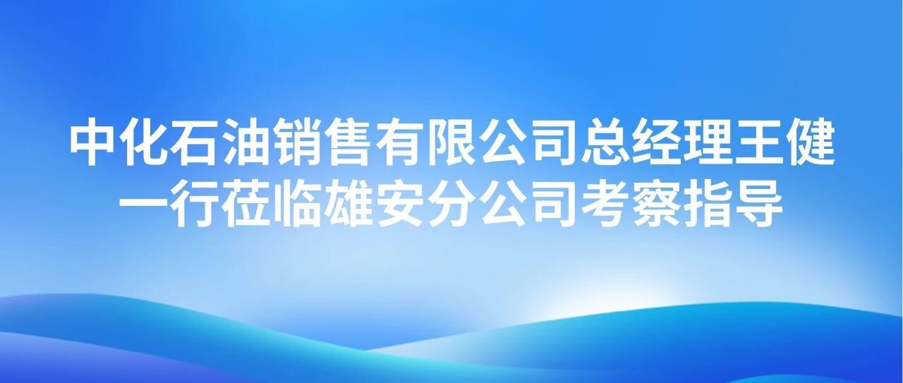 中化石油销售有限公司总经理王健一行莅临雄安分公司考察指导
